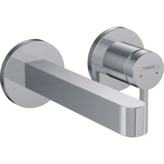 Afbeelding van Hansgrohe finoris tweegats wastafelmengkraan inbouw 165mm plug chroom 76051000