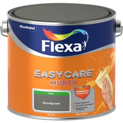 Afbeelding van flexa easycare muurverf mat woudgroen 2.5 ltr