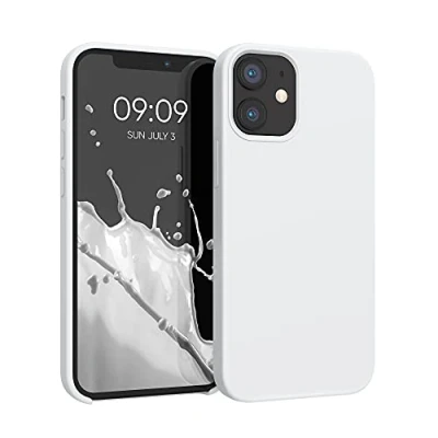 Afbeelding van kwmobile telefoonhoesje geschikt voor Apple iPhone 12 mini Hoesje met siliconen coating Smartphone case in wit