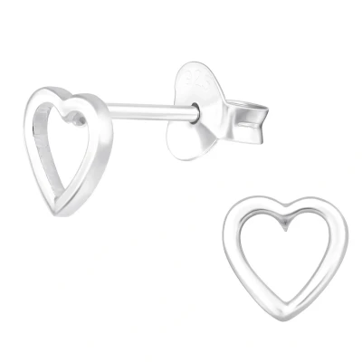 Afbeelding van JoyS Zilveren hartje oorbellen 6 mm massief zilver oorknoppen