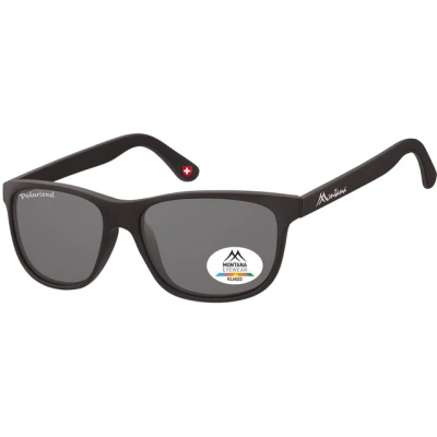Afbeelding van Zonnebril Montana met smoke gepolariseerd glas mat zwart