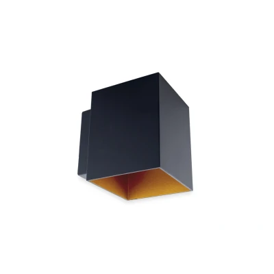 Afbeelding van Wandlamp Vierkant, Vast, G9 Fitting, Mat Zwart / Goud