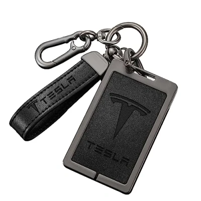 Afbeelding van Sporgo Sleutelkaarthouder voor Tesla Model 3: Y sleutelhanger siliconen beschermhoes sleutel kaarthouder, zwart, Schlüsselkartenhalter für 3
