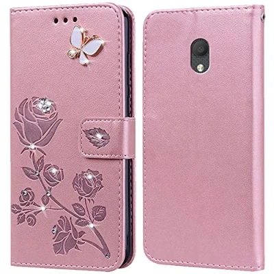 Afbeelding van Hoesje voor Alcatel 1C 2019 Hoes,Standfunctie,Kaartenvak,Siliconen beschermhoes,klaphoes telefoonhoesje Case Cover 2019(4.96&quot;)