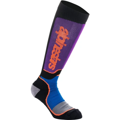 Afbeelding van Alpinestars 2024 MX Plus Crosssokken Zwart / Blauw Paars maat M