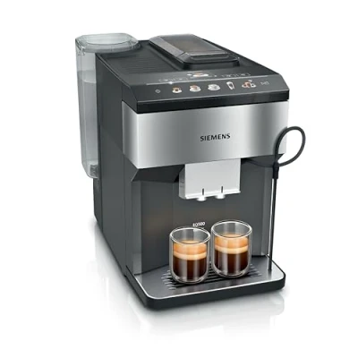 Afbeelding van Siemens Volautomatische koffiemachine EQ500 TP516DX3, vele koffiespecialiteiten, melkopschuimer, geïntegreerde melkreservoir, dubbele kopfunctie, automaat. Stoomreiniging, roestvrij staal zwart