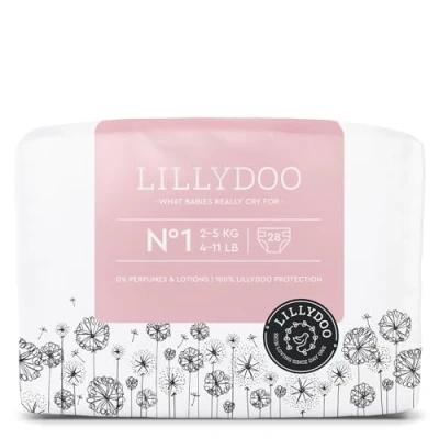 Afbeelding van LILLYDOO Huidvriendelijke luiers maat 1 (2 5 kg), 28 stuks (FSC Mix)