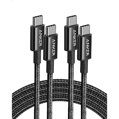Afbeelding van Anker 313 USB C to Cable (6ft 100W, 2Pack), 2.0 Type Charging Fast Charge for MacBook Pro 2020, iPad Air 4, Samsung Galaxy S21, Pixel, Switch, LG, and More (Black)