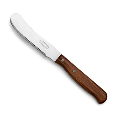 Afbeelding van Arcos Latina 102701 Serie Botermes lemmet Nitrum roestvrij staal 90 mm handvat pack hout kleur bruin