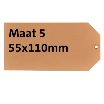 Afbeelding van Label karton nr5 200gr 55x110mm chamois 1000stuks