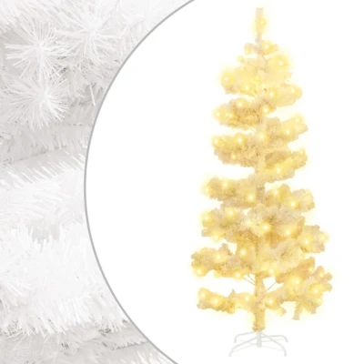 Afbeelding van Kunstkerstboom met verlichting en standaard 180 cm PVC wit