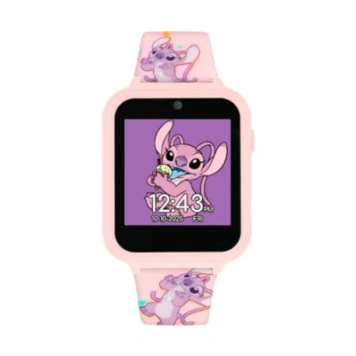 Afbeelding van Disney Kids Lilo &amp; Stitch Angel Roze Digitale Interactieve Smart Horloge met Siliconen Band LAS4088, roze, Modern
