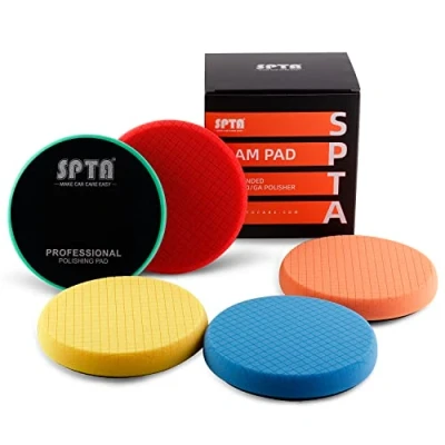 Afbeelding van Polijstschijven, SPTA 5 stuks 150mm Polijstpads Schuim Voor Polijstmachines, Polijstschijf Het Machinaal Polijsten Van Bekraste En Verweerde Lakken Door Excentrische Polijstmachines