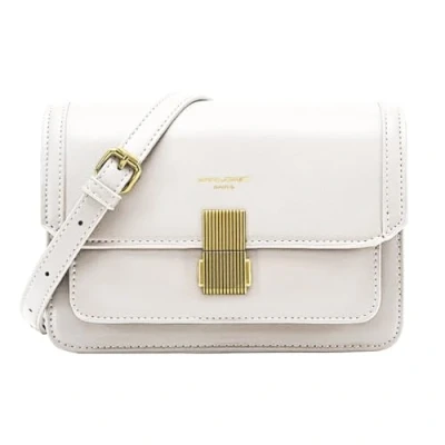 Afbeelding van David Jones Kleine schoudertas voor dames handtas gedragen schouder kunstleer hard PU leer klaptas tas stad avond winkelen telefoon mode elegant modieus chic, Wit, Stijlvol