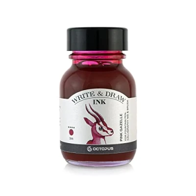 Afbeelding van Octopus Write and Draw Ink 396 Pink Gazelle, watervaste inkt voor schrijven en tekenen, kalligrafie inkt, lichtechte tekeninkt vulpen, glaspen, penseel, 50 ml