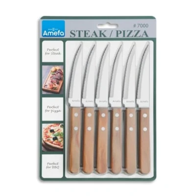 Afbeelding van Steakmes Amefa Pizza Wood (6 delig)