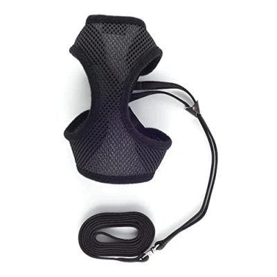 Afbeelding van Ancol Soft Mesh Cat Harness en Lead Set. GROOT/17cm lengte. Zwart