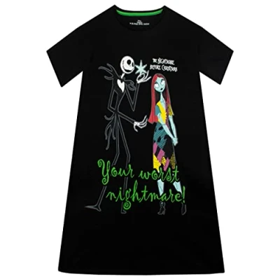 Afbeelding van Disney Meisjes Nachthemd The Nightmare Before Christmas Zwart 158