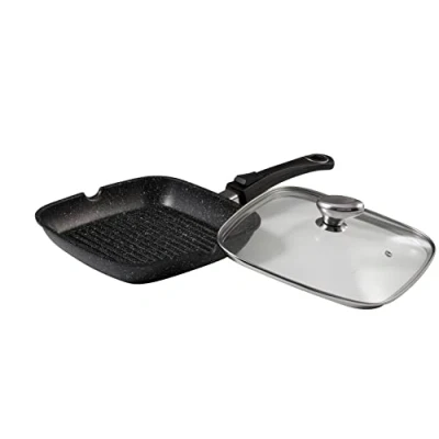 Afbeelding van Pradel Excellence 52382M Imitatiesteen grillpan met glazen deksel, 24 x cm