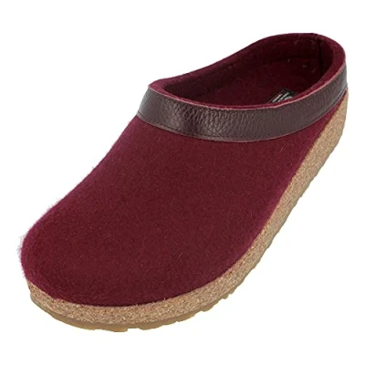 Afbeelding van Haflinger Grizzly Torben Pantoffel Dames Heren Bordeaux Maat 37