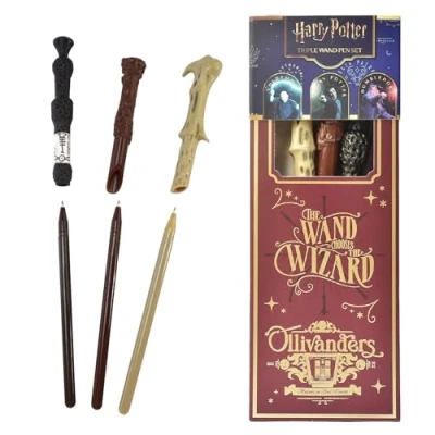 Afbeelding van Harry Potter set van 3 toverstaf pennen