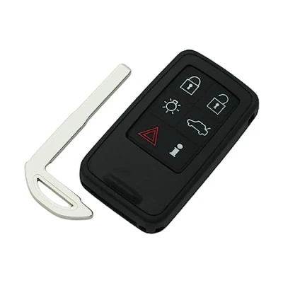 Afbeelding van BROVACS Vervangende sleutelbehuizing + ongesneden lege noodinvoegsleutel compatibel met VOLVO 6 knops Smart Keyless Entry Remote Key Case Fob PG788C