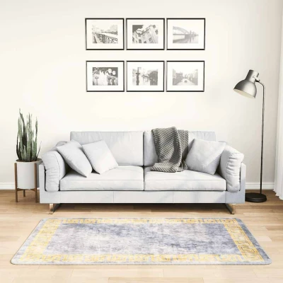 Afbeelding van Vloerkleed wasbaar anti slip 80x150 cm grijs