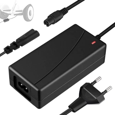 Afbeelding van Frcnoco Hoverboard oplaadkabel voor e scooter: 42 V 2 A 3 polige elektrische step, oplader scooter, power netadapter Balance hoverboard, zelfbalancerende smart