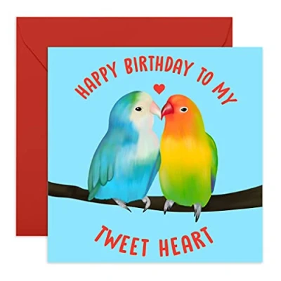 Afbeelding van Central 23 Verjaardagskaart Voor man of vrouw &#039;Happy Birthday to My Tweet Heart&#039; leuke Vogels Vriendin Vriend Wordt geleverd met stickers