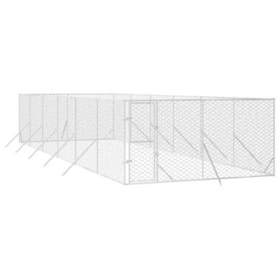 Afbeelding van vidaXL Hondenkennel voor buiten 4x12x2 m gegalvaniseerd staal zilver