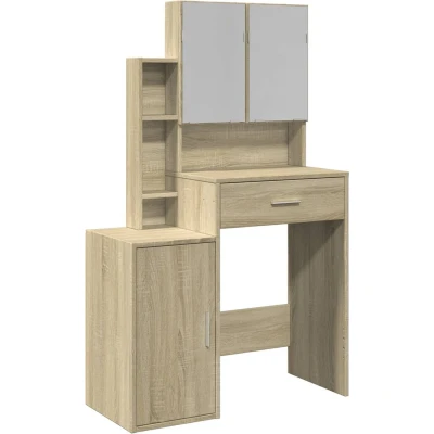 Afbeelding van vidaXL Kaptafel met kastje 80x35x132 cm sonoma eikenkleurig