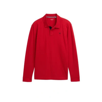 Afbeelding van TOM Tailor Basic WITH Contrast Poloshirt, Heren, Maat: XXL, Samba red