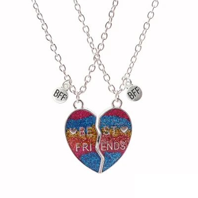 Afbeelding van Kasey Vriendschapsketting Gekleurd Hartje BFF Ketting Voor 2 Vriendschapskettingen Vriendschap Cadeau