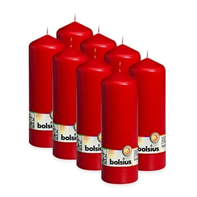 Afbeelding van Bolsius Stompkaars 200/70 Rood (per 8 stuks)