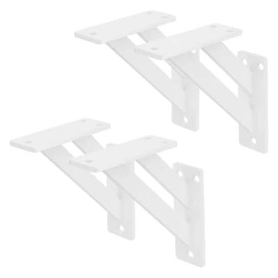 Afbeelding van ML Design 4 stuks plankdrager 120x120 mm, wit, aluminium, zwevende plankdrager, wanddrager voor