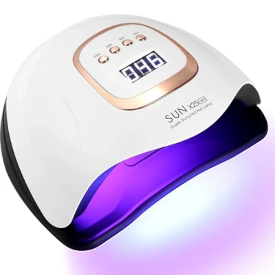 Afbeelding van Zawaer UV led nagellamp, nageldroger 380 W met digitaal display, automatische sensor, 4 timerinstellingen, kralen, 81 stuks, professioneel gereedschap voor nagelkunst salon en thuis