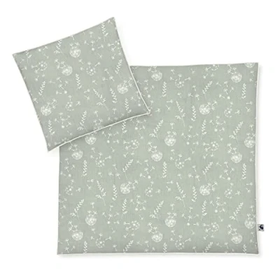 Afbeelding van Julius Zöllner Parure de lit pour bébé 100% coton organique, standard 100 par Oeko Tex, fabriquée en Allemagne, taille 80 x + 35 40 cm, motif fleurs sauvages