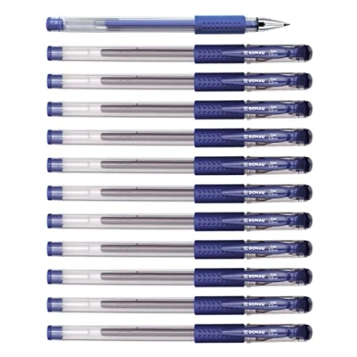 Afbeelding van OFFICER PRODUCTS DONAU gelbalpen gelpennen balpen gelpen/gelinkt kleur: blauw klassiek / 12 stuks (12 stuks) bal diameter: 0,5 mm watervaste en niet vervagende inkt