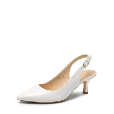 Afbeelding van DREAM PAIRS Vrouwen Close Toe Jurk Pumps Schoenen, Wit Pu, 38 EU