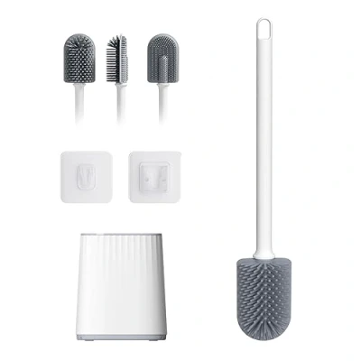 Afbeelding van Ibergrif M34151 2 Set van Siliconen Toiletborstels, 360 Effectieve Diepreinigende Vloer en Wandbevestiging voor Toiletten, Badkuipen, Vloeren, Wastafels, etc.