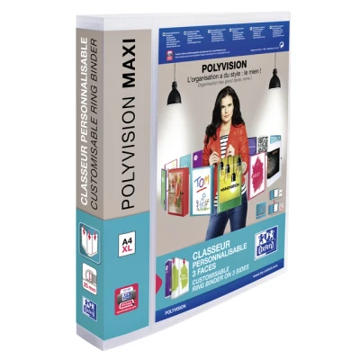 Afbeelding van Presentatieringband Oxford Polyvision Maxi A4 XL 4 rings D mech 30mm transparant