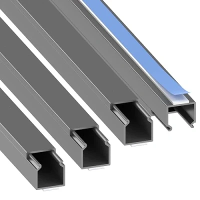 Afbeelding van Habengut, kabelgoot (zelfklevend) 15x15 mm, van pvc, lengte 4 m (4 x 1 m), titanium
