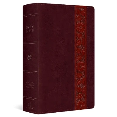 Afbeelding van Esv Large Print Personal Size Bible: Bible Trutone, Mahogany, Trellis Design