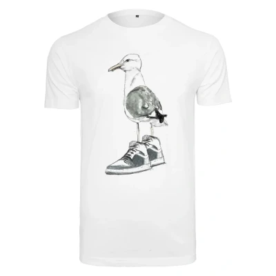 Afbeelding van Mister Tee Seagull Sneakers Tshirt print, Heren, Maat: Large, White