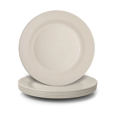 Afbeelding van JSYMJSY 28cm Onbreekbare Borden, 6 Delige Set Herbruikbaar Plastic Eetborden, Licht, Kunststof Zonder BPA, Voor Camping Feest, Magnetronbestendig Vaatwasmachinebestendig, Beige