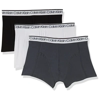 Afbeelding van Calvin Klein Heren Trunk (Pack van 3), Veelkleurig (Zwart/Wit/Turbulentie), XL