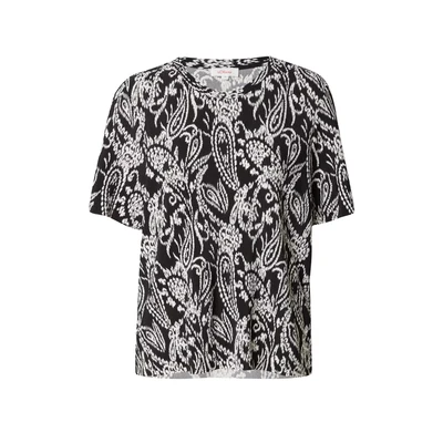 Afbeelding van s.Oliver MIT Plisseefalten Tshirt print, Dames, Maat: 38, Schwarz