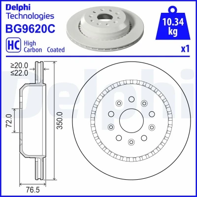 Afbeelding van Remschijf DELPHI BG9620C