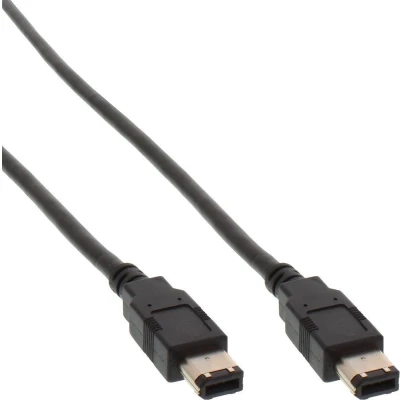 Afbeelding van FireWire 400 kabel met 6 pins connectoren / zwart 10 meter