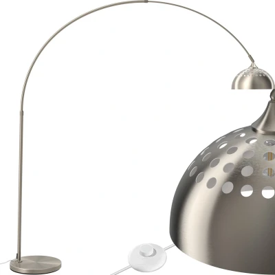 Afbeelding van tectake® Retro design Booglamp Staande Vloerlamp nikkelkleur